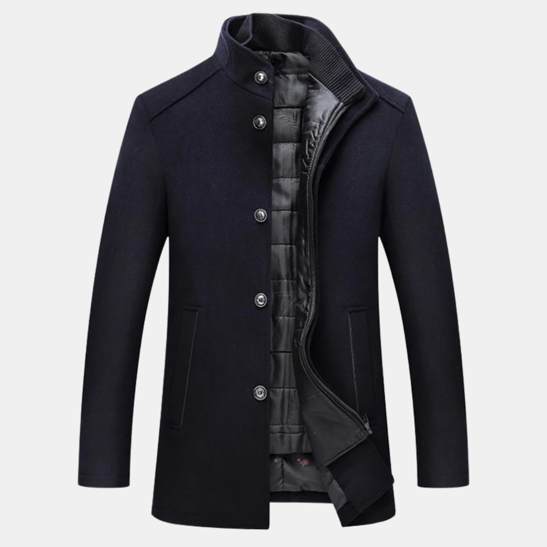 Adrian | Dikke wollen trenchcoat