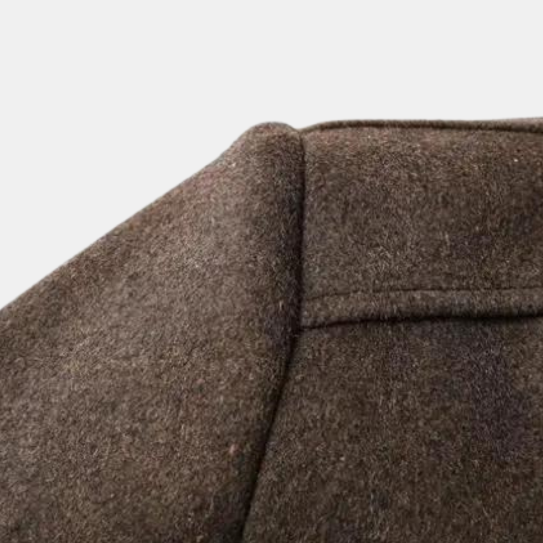 Adrian | Dikke wollen trenchcoat