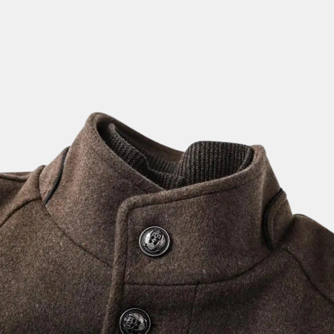 Adrian | Dikke wollen trenchcoat