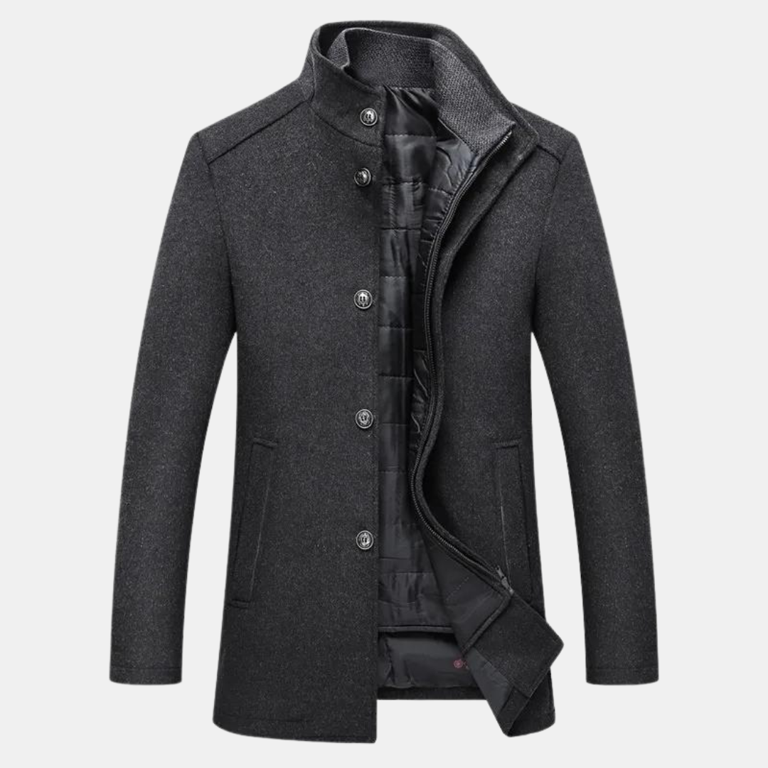 Adrian | Dikke wollen trenchcoat