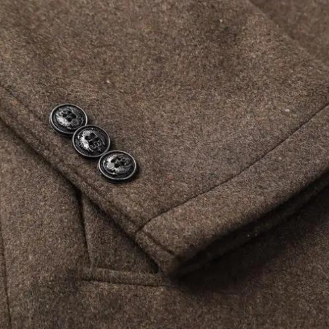 Adrian | Dikke wollen trenchcoat